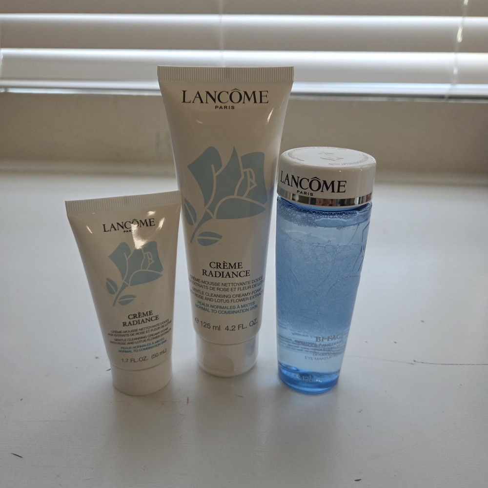 Lancome Crème Radiance Cleanser And Bi-Facil Eye Makeup Remover.